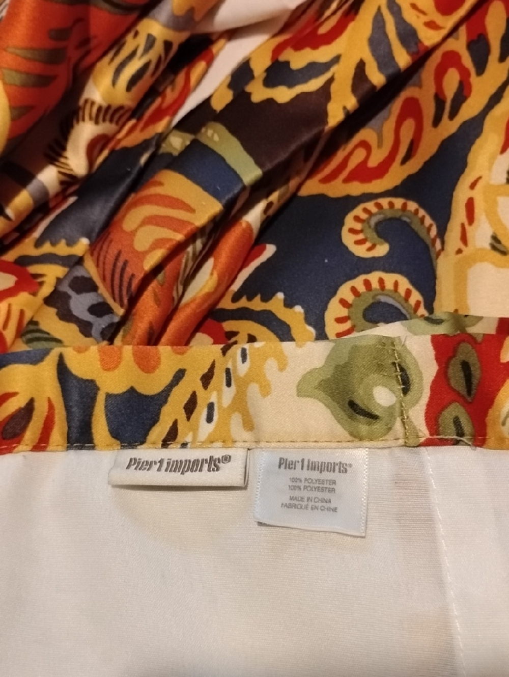 Pier 1 Multicolor Paisley Curtain Panel - Blue, Yellow, Red, Green